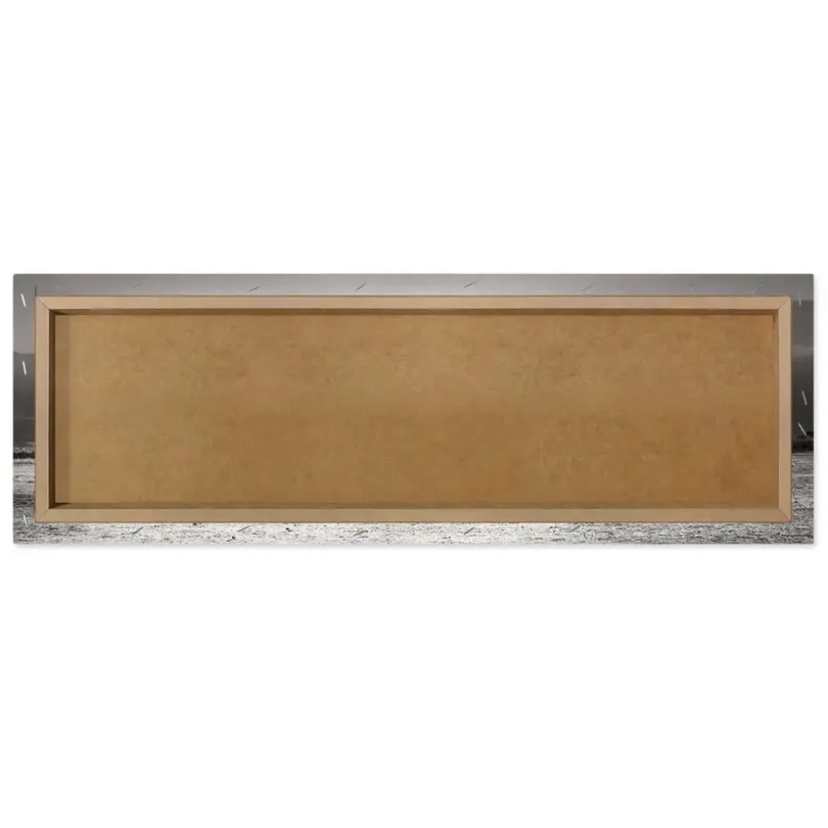 Schilderij Kudde Olifanten - 40 x 118cm - Zwart-Wit
