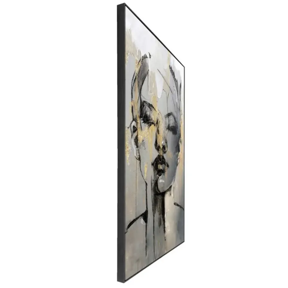 Schilderij vrouw met goud - 118x70 cm