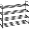 Schoenenrek - 4 niveaus - metaal - 92x73x30 cm - zwart