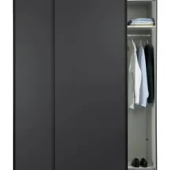 Schuifdeurkast Bergamo - antraciet - 221x178,5x66,6 cm