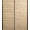 Schuifdeurkast Bergamo - eikenkleur - 221x178,5x66,6 cm