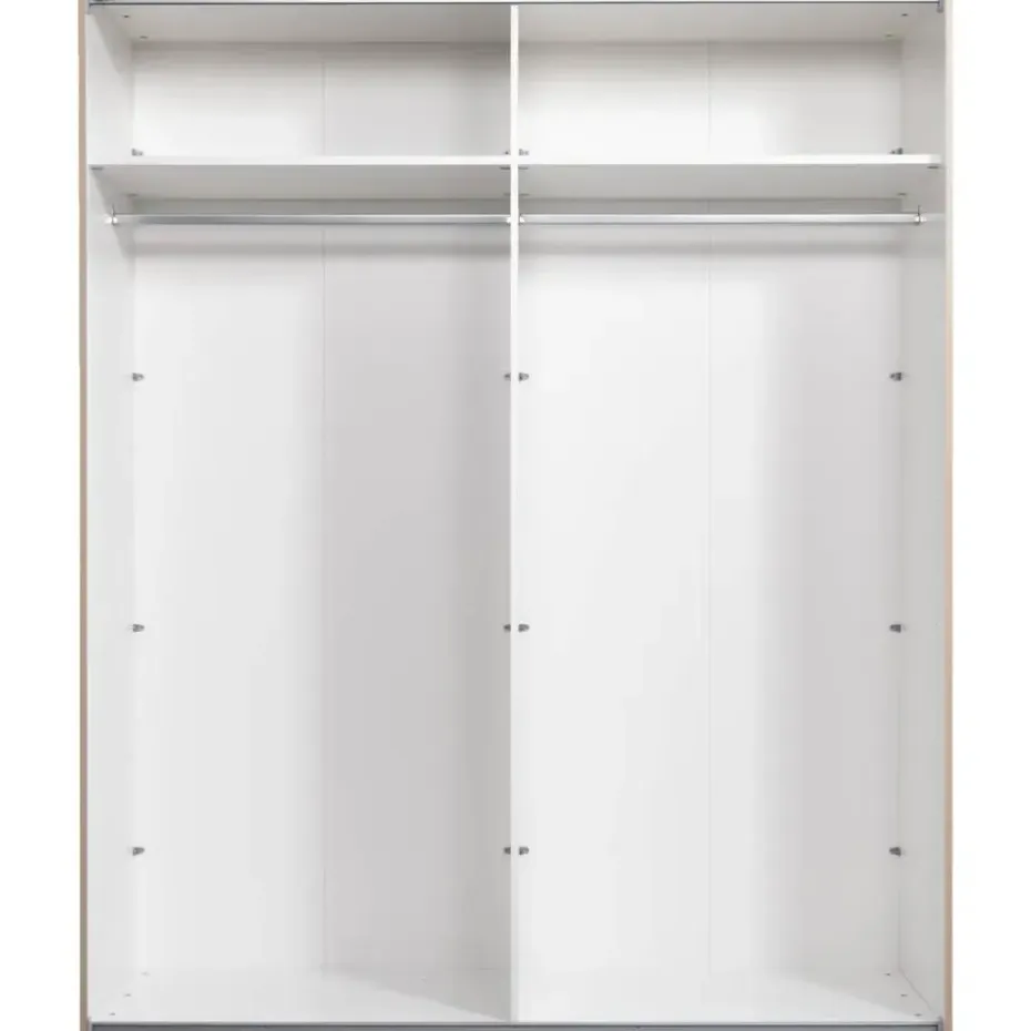 Schuifdeurkast Bergamo - eikenkleur - 221x178,5x66,6 cm