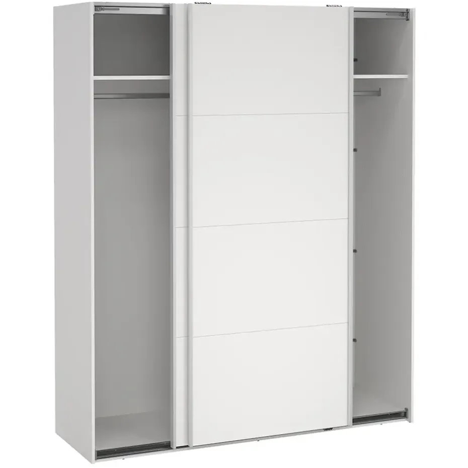 Schuifdeurkast Bergamo - wit - 221x178,5x66,6 cm