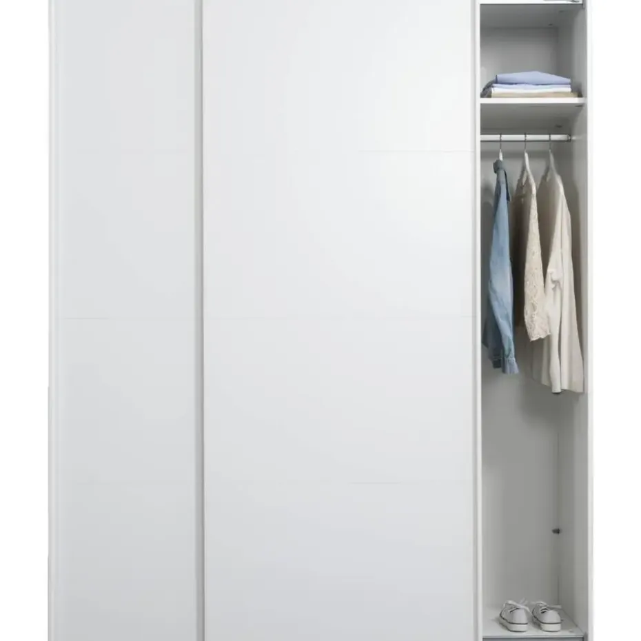 Schuifdeurkast Bergamo - wit - 221x178,5x66,6 cm