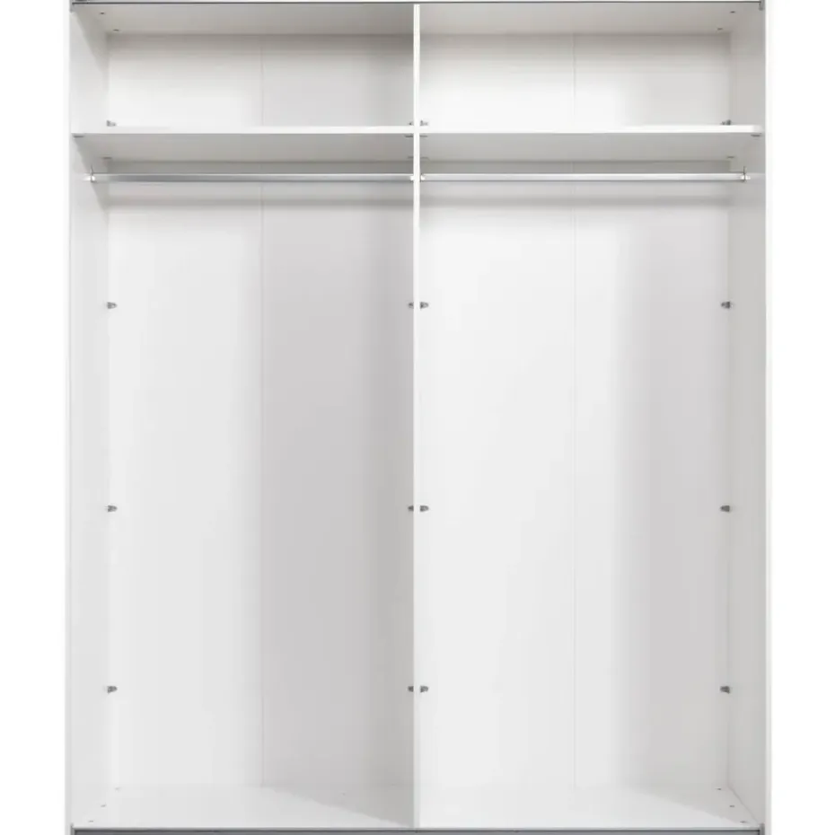 Schuifdeurkast Bergamo - wit - 221x178,5x66,6 cm