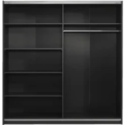 Schuifdeurkast Genua - antraciet/eikenkleur - 204x200x60 cm
