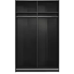 Schuifdeurkast Genua - antraciet/wit - 204x122x60 cm