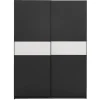 Schuifdeurkast Genua - antraciet/wit - 204x150x60 cm
