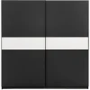 Schuifdeurkast Genua - antraciet/wit - 204x200x60 cm