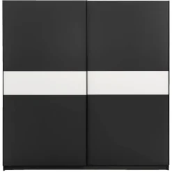 Schuifdeurkast Genua - antraciet/wit - 204x200x60 cm