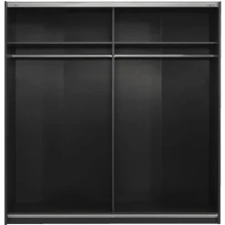 Schuifdeurkast Genua - antraciet/wit - 204x200x60 cm