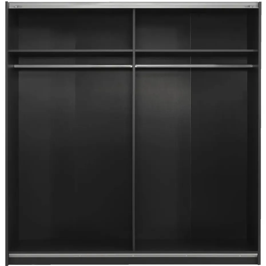 Schuifdeurkast Genua - antraciet/wit - 204x200x60 cm