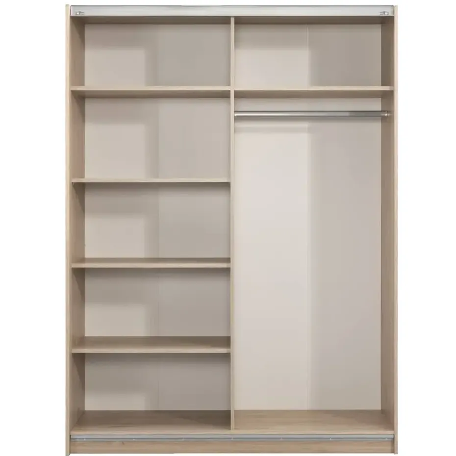 Schuifdeurkast Genua - eikenkleur/antraciet - 204x150x60 cm