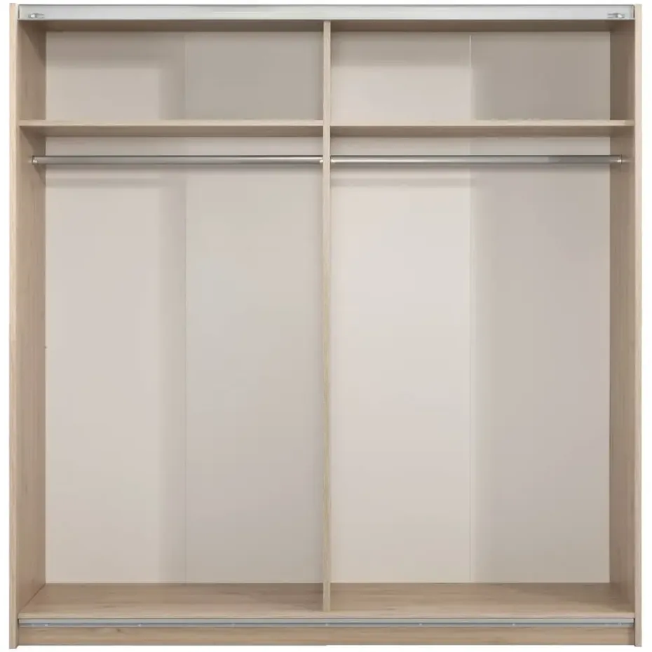 Schuifdeurkast Genua - eikenkleur/antraciet - 204x200x60 cm