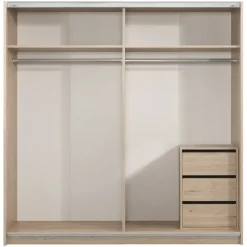 Schuifdeurkast Genua - eikenkleur/antraciet - 204x200x60 cm