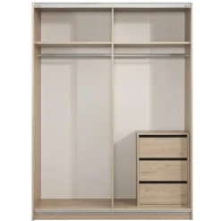 Schuifdeurkast Genua - eikenkleur - 204x150x60 cm