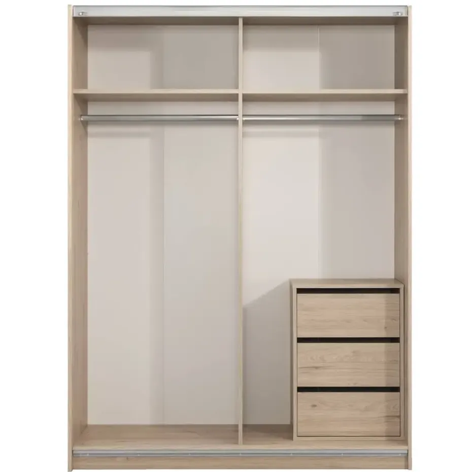 Schuifdeurkast Genua - eikenkleur - 204x150x60 cm