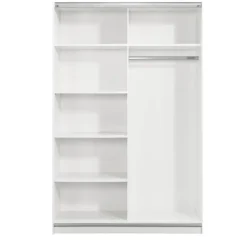 Schuifdeurkast Genua - wit/antraciet - 204x122x60 cm