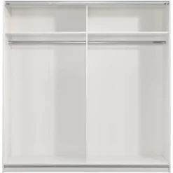 Schuifdeurkast Genua - wit/eikenkleur - 204x200x60 cm