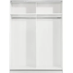 Schuifdeurkast Genua - wit/antraciet - 204x150x60 cm