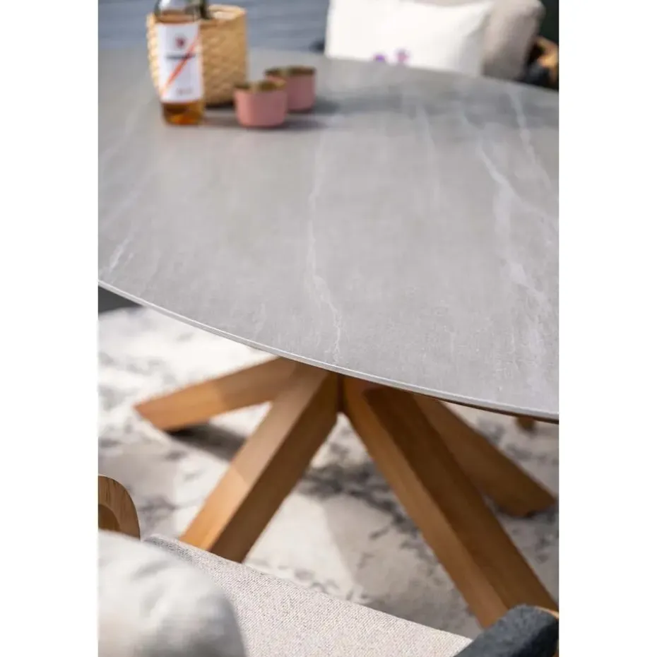 Scotland tafel - 230x115 cm - light teaklook - Centostone Napoli sand