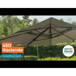 4-Seasons Hacienda zweefparasol 300 x 400 cm. - Woodlook/Sand