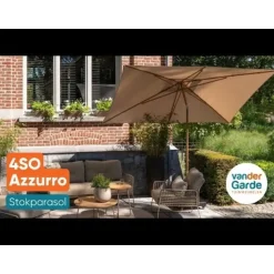 4-Seasons stokparasol Azzurro 300 cm - Charcoal