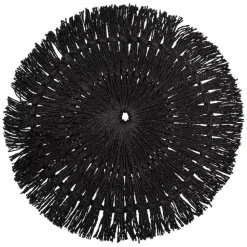 Secret de Gourmet Placemat - raffia zwart - rond - 38 cm