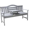 SenS-Line Nevada tuinbank met uitklapbaar tafeltje - Grijs - 150 cm - Meranti h