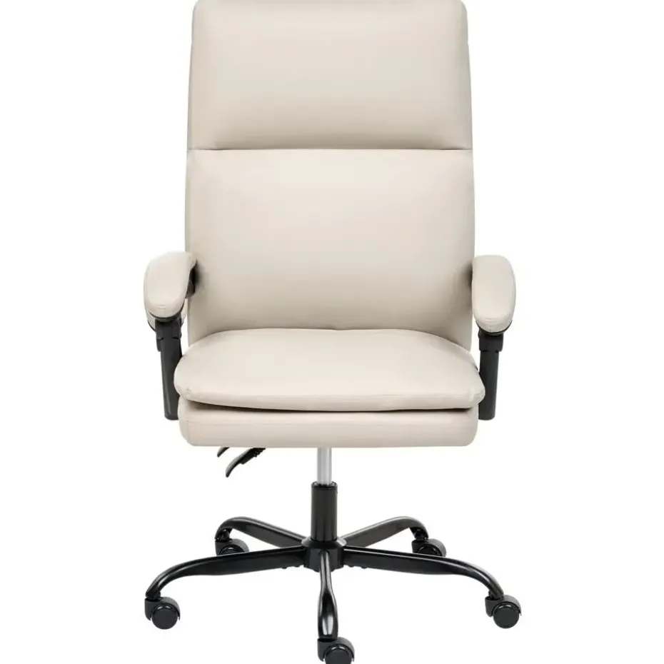 SERENE - Bureaustoel - Lichtbeige - Kunstleer