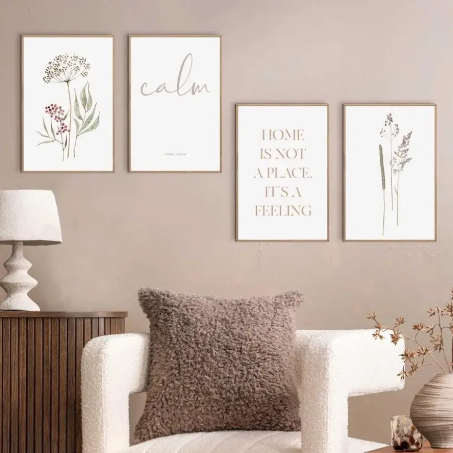 Set poster met lijst - Gevoel van thuis