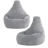 Set van 2 icon Kinderzitzakken Dalton - Corduroy Zitzak - Grijs
