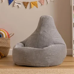 Set van 2 icon Kinderzitzakken Dalton - Corduroy Zitzak - Grijs