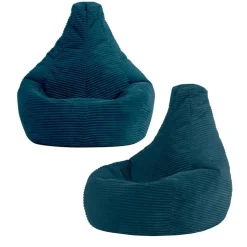 Set van 2 icon Kinderzitzakken Dalton - Corduroy Zitzak - Blauwgroen