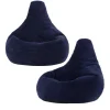 Set van 2 icon Kinderzitzakken Dalton - Corduroy Zitzak - Marineblauw