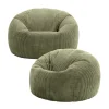 Set van 2 icon Zitzak Kingston - Corduroy Zitzak Volwassenen - Saliegroen