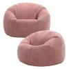 Set van 2 icon Zitzak Kingston - Corduroy Zitzak Volwassenen - Oud roze