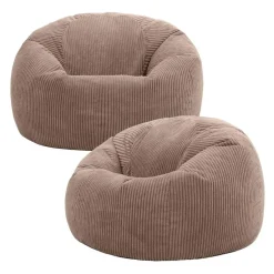 Set van 2 icon Zitzak Kingston - Corduroy Zitzak Volwassenen - Mokka