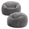 Set van 2 icon Zitzak Kingston - Corduroy Zitzak Volwassenen - Houtskool