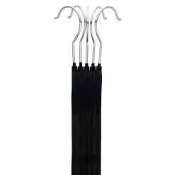 Set van 50 kleerhangers - Fluweel - Anti-slip - Kapstokken met Broeklat - Zwart