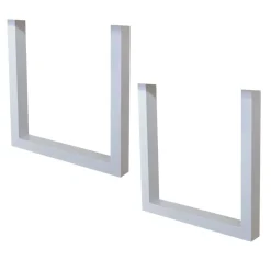 Set van 2 metalen tafelpoten U-frame wit - 8x70x72 cm - Metaal - Wit