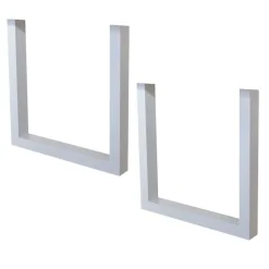 Set van 2 metalen tafelpoten U-frame wit - 8x70x72 cm - Metaal - Wit