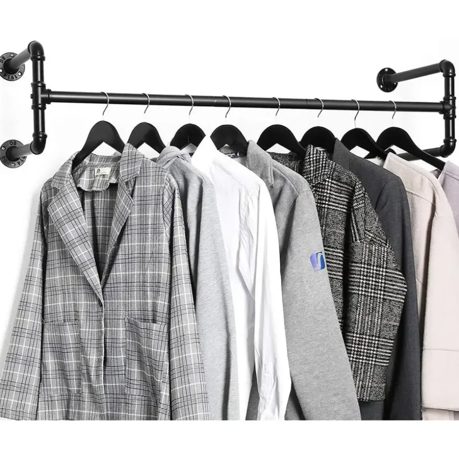 Set van 2 ophangrails - industriële look - zwart