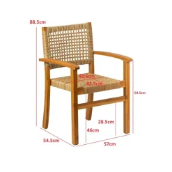 Set van 2 tuinstoelen van acacia en touw