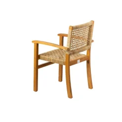 Set van 2 tuinstoelen van acacia en touw