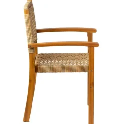 Set van 2 tuinstoelen van acacia en touw