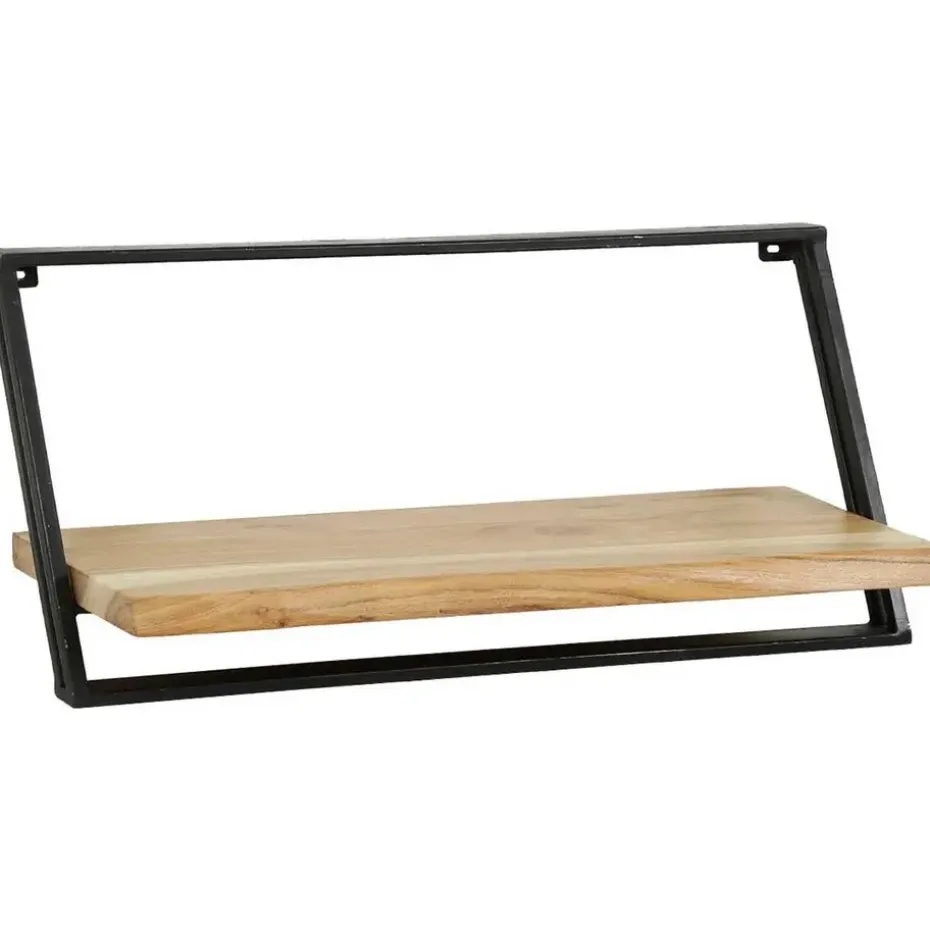 Set van 3 wandplanken Siebe-acacia/gepoedercoat metaal