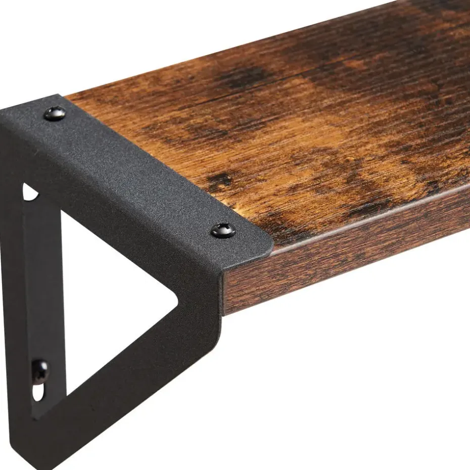Set van 3 Wandplanken, Zwevende Plank, 30/35/40 x 12 x 11, Vintage Bruin Zwart