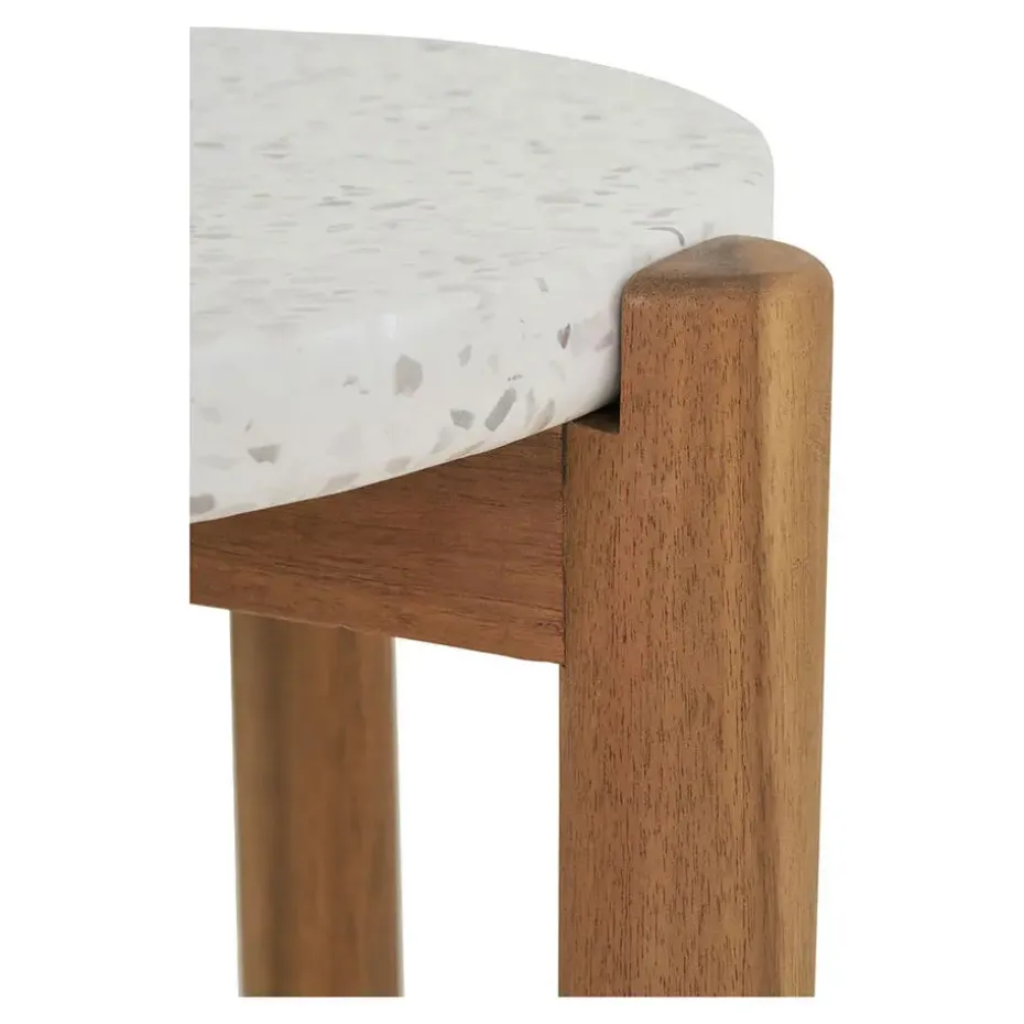 Sidetable Acacia Naturel/Wit - 37x37x46cm - Terracina