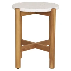 Sidetable Acacia Naturel/Wit - 37x37x46cm - Terracina